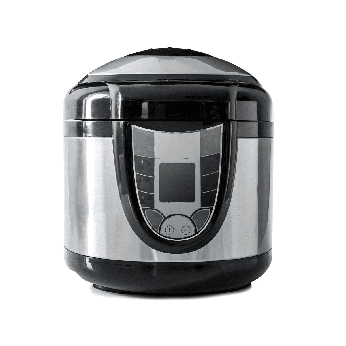 An electric pressure cooker on a white background.